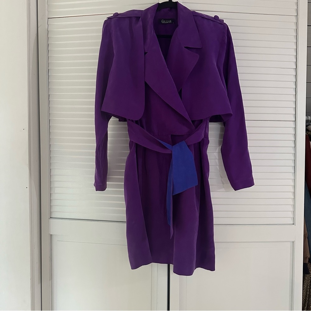 Vintage 1980’s Gillian Purple Structured Dress with Blue Accent belt and jacket